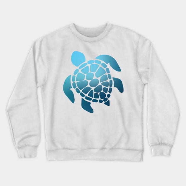 Blue Ombre Sea Turtle Crewneck Sweatshirt by emilystp23